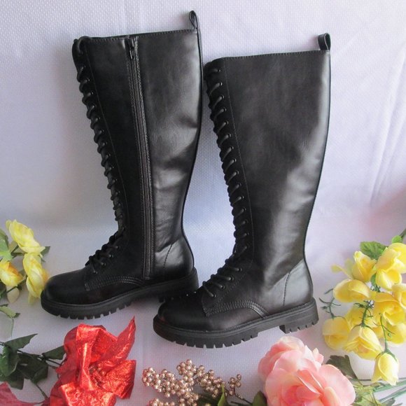 SO LULLABIES BLACK KNEE HIGH BOOTS (SIZE 7) - Picture 1 of 16